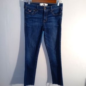 Hollister Cropped Jeans Raw Hem Size 1